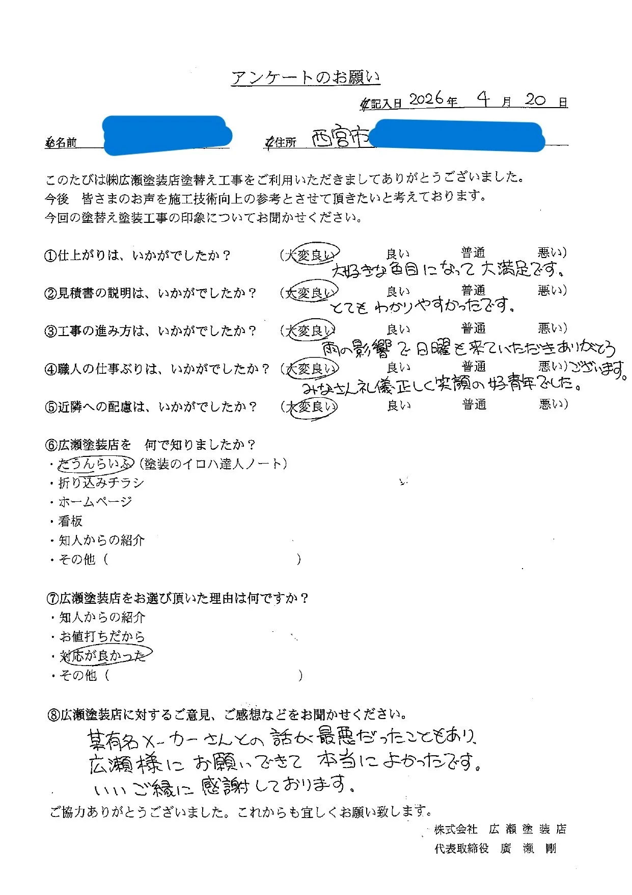 【西宮市　T様】みなさん礼儀正しく笑顔の好青年でした！（外壁塗装）